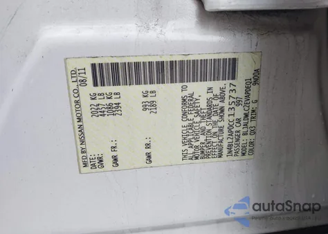 2012 Nissan Altima 3.5 Sr из США, поврежденный, VIN 1N4BL2AP0CC135737